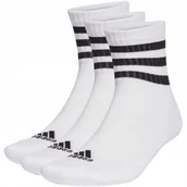 Skarpetki męskie - Skarpety adidas 3-Stripes Cushioned Sportswear Mid-Cut Socks 3P białe HT345 - Adidas - miniaturka - grafika 1