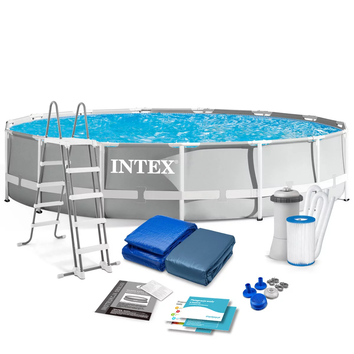 Intex Basen ogrodowy stelażowy 457 x 107 cm - zestaw 26724