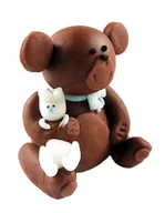 Dodatki do ciast w proszku - Figurka cukrowa na tort miś królik ozdoby na tort dekoracje urodzinowe brąz - miniaturka - grafika 1