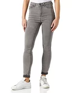 Spodnie damskie - Noisy may Damskie spodnie jeansowe, Jasnoszary denim, 27W / 34L - miniaturka - grafika 1