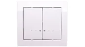 Wyłączniki światła i elektryczne - Ospel Włącznik podwójny z podświetleniem KIER biały - miniaturka - grafika 1