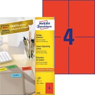 Etykiety do drukarek - Avery Zweckform Etykiety ZF 105*148 3456czerw LK - miniaturka - grafika 1