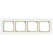 Wyłączniki światła i elektryczne - Ramka poczwórna Biały/złoty FLAVIA ELEKTRO-PLAST - miniaturka - grafika 1