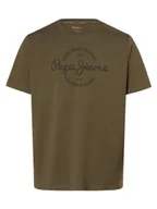 Koszulki męskie - Pepe Jeans Koszulka męska - Craigton Mężczyźni Bawełna zielony nadruk, XXL - miniaturka - grafika 1