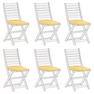 Poduszki ogrodowe - Zestaw 6 poduszek na krzesła ogrodowe geometryczny wzór żółty TOLVE - miniaturka - grafika 1