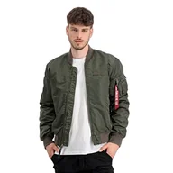 Kurtki męskie - ALPHA INDUSTRIES Męska kurtka bomberka Ma-1 Vf Authentic Overdyed, ciemnooliwkowy, L - miniaturka - grafika 1