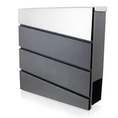 Skrzynki na listy - Skrzynka pocztowa designerska grafitowo-stalowa - miniaturka - grafika 1