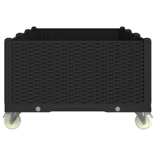 Donica ogrodowa na kółkach, czarna, 150x80x54 cm, PP Lumarko! - Donice - miniaturka - grafika 5