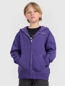 Bluzy dla chłopców - 4F Bluza dresowa rozpinana z kapturem chłopięca - fioletowa 122 (6-7 lat) - miniaturka - grafika 1