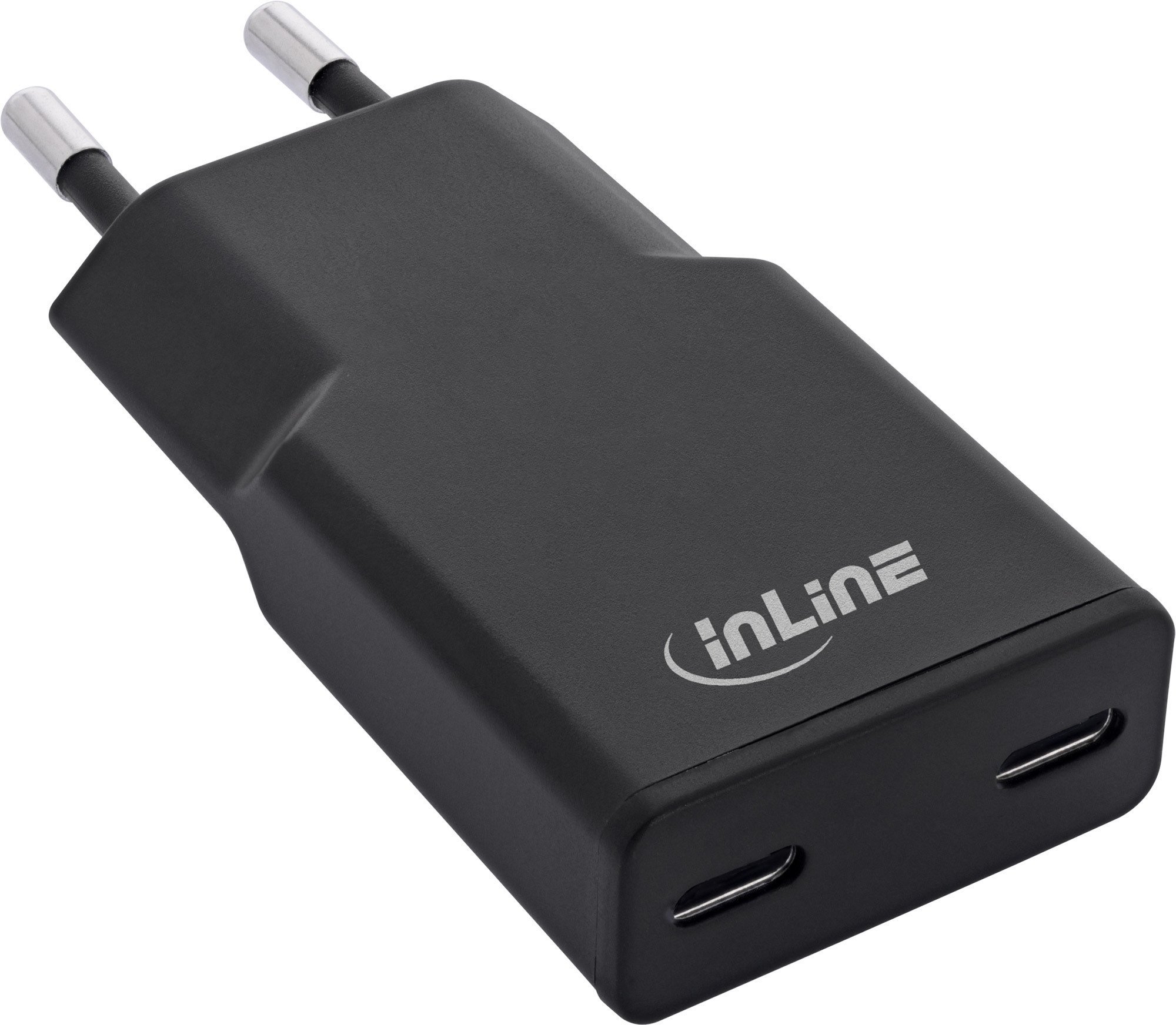 Ładowarka Conceptronic InLine® USB-C ładowarka, 30W, GaN, Dual USB-C, PD/PPS, Black Cookie/czarny