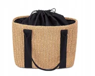 Torebka koszyk słomiany BLACK details