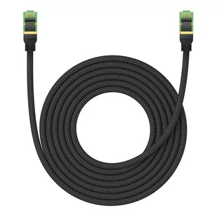 Kabel sieciowy w oplocie kat. 8 Baseus Ethernet RJ45, 40Gbps, 5m (czarny) - Kable miedziane - miniaturka - grafika 3