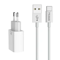 Ładowarki do telefonów - Mcdodo Ładowarka Sieciowa Dual 2,4A Z Kablem Usb-C 1M Ch-6721 - miniaturka - grafika 1