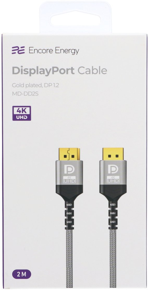 Kabel Encore Energy Nowy kabel Encore Energy DisplayPort sygnałowy 2m szary MD-DD2S