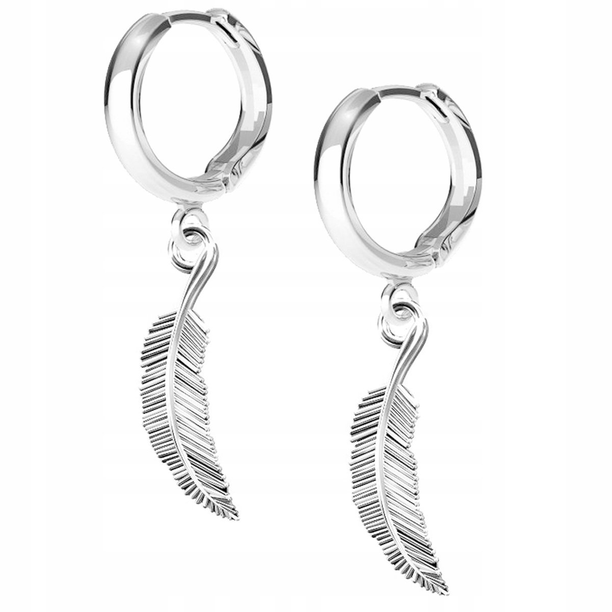 Kolczyki srebrne Pióro Piórko Piórka 925
