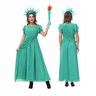 Stroje karnawałowe - Strój Statua Wolności Dla Kobiet Eleganckie Przebranie Karnawał Halloween M - miniaturka - grafika 1