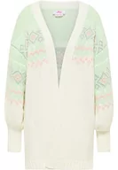 Swetry damskie - blonda Damski kardigan 12419411-BL01, miętowy wełniany biały, M/L, Miętowy biały wełna, M-L - miniaturka - grafika 1