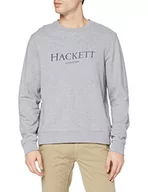 Bluzy męskie - Hackett London Hackett LDN Crew bluza męska, Szary (Light Grey Marl), XXL - miniaturka - grafika 1