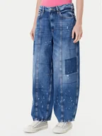 Spodnie damskie - Guess Jeansy W5YG69 D5R01 Niebieski Tapered Fit - miniaturka - grafika 1