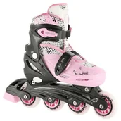 Rolki - Nils Rolki Extreme NH18331 z wymienną płozą regulowane różowe r 31-34 - miniaturka - grafika 1