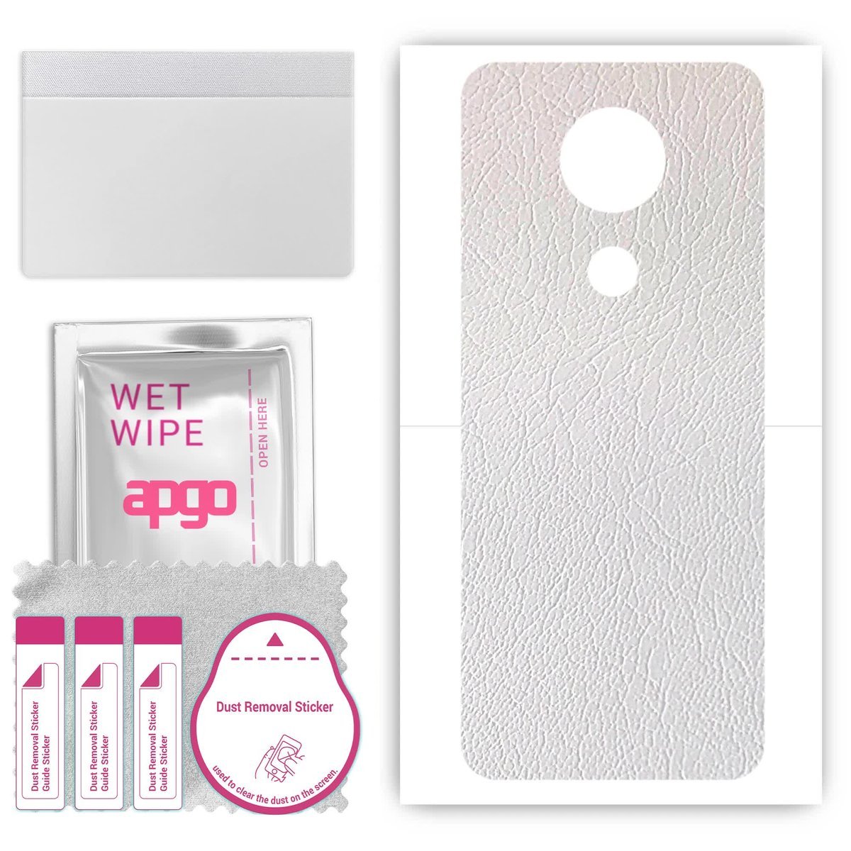 Folia naklejka skórka strukturalna na TYŁ do Nokia C5 Endi - Skóra Biała - apgo SKINS