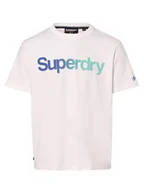Koszulki męskie - Superdry T-shirt męski Mężczyźni Bawełna biały nadruk, L - miniaturka - grafika 1