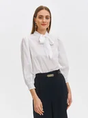 Bluzki damskie - Bluzka damska bluzka długi rękaw biała - SBD1553BI o luźnym kroju, z długim rękawem - TOP SECRET - Odzieżowy sklep internetowy TOP SECRET - miniaturka - grafika 1