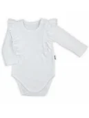 Body dla niemowląt - Niemowlęce body z krótkim rękawem z falbanką białe Nicol,r.98 - miniaturka - grafika 1