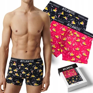 Bokserki męskie 2-PAK dopasowane szorty w kaczki ATLANTIC 2MHH-007 - XL - Majtki męskie - miniaturka - grafika 1