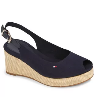 Espadryle damskie - Espadryle Tommy Hilfiger Iconic Elba Sling Back Wedge FW0FW04788 Space Blue DW6 - grafika 1