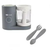Akcesoria do karmienia - Beaba Urządzenie do przygotowywania posiłków Babycook® Neo Mineral Grey + EZPZ Komplet silikonowych sztućców Mini Utensils Zestaw - miniaturka - grafika 1