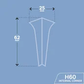 Listwy przypodłogowe - Narożnik wewnętrzny do listwy przypodłogowej PCV Biały 60 Artens - miniaturka - grafika 1