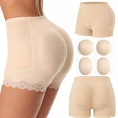 Majtki damskie - MAJTKI PUSH UP BIELIZNA MODELUJĄCA Z WKŁADKAMI PUPA+ BIODRA ROZM S - miniaturka - grafika 1