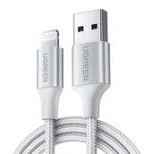 Kable USB - Kabel Lightning do USB UGREEN 2.4A US199, 2m (srebrny) - miniaturka - grafika 1