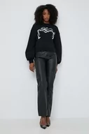 Bluzy damskie - Pinko bluza bawełniana damska kolor czarny z nadrukiem 103631 A1XE - miniaturka - grafika 1