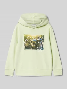 Bluza z kapturem o kroju regular fit z czystej bawełny - Swetry dla chłopców - miniaturka - grafika 1