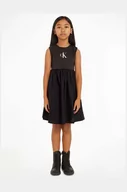 Sukienki i spódniczki dla dziewczynek - Calvin Klein Jeans sukienka dziecięca kolor czarny mini rozkloszowana - miniaturka - grafika 1