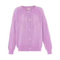 Swetry damskie - Jalene Damska modna kurtka kardigan z dzianiny poliestrowej jasnofioletowej rozmiar M/L, jasny bz, M - miniaturka - grafika 1