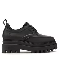 Półbuty damskie - Półbuty Calvin Klein Jeans Flatform Laceup Derby Mg Mtl YW0YW01502 Czarny - miniaturka - grafika 1