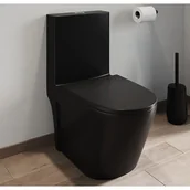 Kompakty WC - Miska WC stojąca z czarnej matowej ceramiki - Odpływ poziomy - NAGILAM - miniaturka - grafika 1