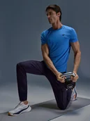 Koszulki sportowe męskie - 4F Koszulka treningowa szybkoschnąca męska - niebieska L - miniaturka - grafika 1