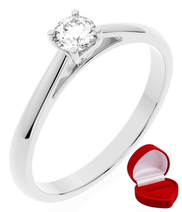 ZŁOTY PIERŚCIONEK ZARĘCZYNOWY 585 14k SZAFIR 0,24 ct BIAŁE ZŁOTO R30