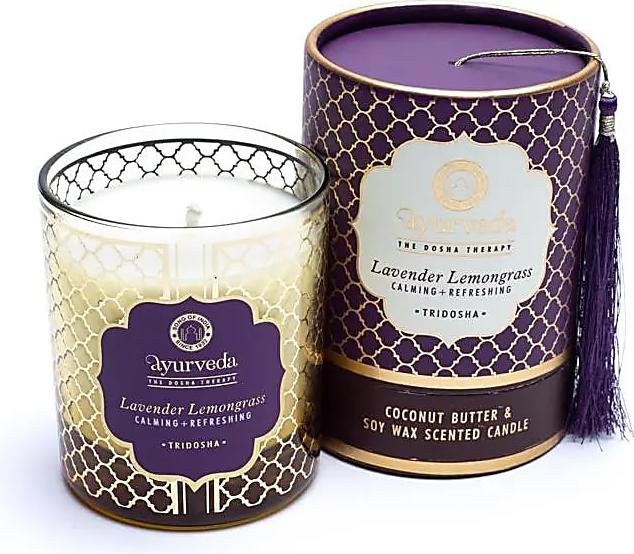 Świeca zapachowa Tridosha Lavender Lemongrass Ayurveda - opakowanie 4 szt. - 200g