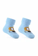 Skarpetki damskie - Skarpety frotte wzorowane abs lew niebieskie - miniaturka - grafika 1