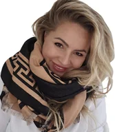 Apaszki i szaliki damskie - Szal szalik Chusta Stylowy ciepły aztecki wzór miękki gładki 180x65 cm - miniaturka - grafika 1