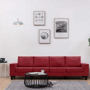 Sofy i kanapy - vidaXL 4-osobowa sofa, kolor czerwonego wina, tapicerowana tkaniną - miniaturka - grafika 1
