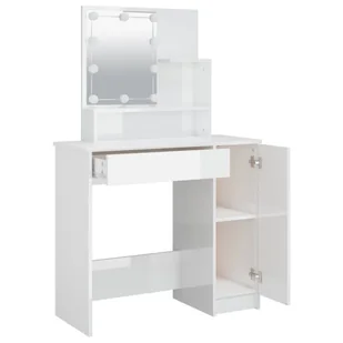 Lumarko Toaletka z oświetleniem LED, biała z połyskiem, 86,5x35x136 cm - Toaletki - miniaturka - grafika 5