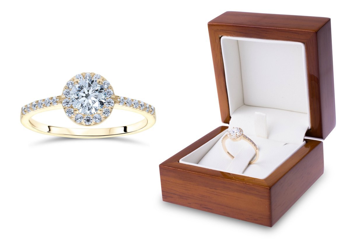 ZŁOTY PIERŚCIONEK ZARĘCZYNOWY 585 FN115 Rozmiar:23