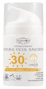 Krem przeciwsłoneczny Arganour Natural &amp; Organic Facial Sunscreen SPF30 50 ml (8435438600423) - Balsamy i kremy do opalania - miniaturka - grafika 1