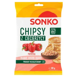Sonko Chipsy z ciecierzycy o smaku papryki 60 g - Chipsy - miniaturka - grafika 1